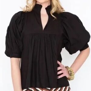 Never a Wallflower Cotton Puff Sleeve Top - Size SMALL